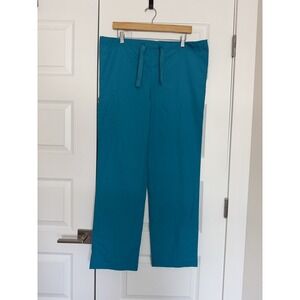 Sivvan Women's Scrubs Drawstring Cargo Pants Bottoms Turquoise Blue, Size XS